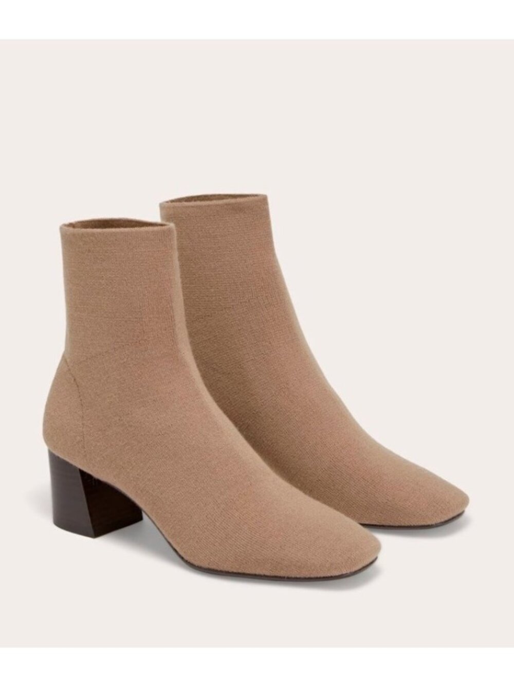 EVERLANE The Day Boot ReKnit Heeled Sock Stretch Cinnamon Size 8.5M